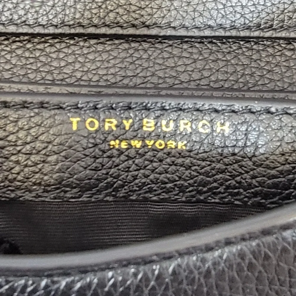 EUC Tory Burch Britten Black Leather Crossbody Shoulder Bag - Picture 3 of 8